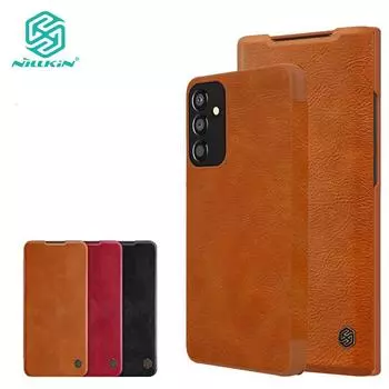 Роскошный кожаный чехол NILLKIN для телефона QIN для Samsung Galaxy M23 F23 5G, защитный откидной чехол с держателем для карт Samsung Galaxy M23 чёрный