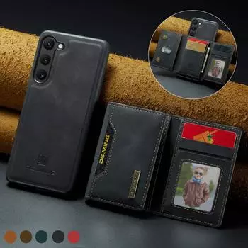 Роскошный кожаный чехол с функцией кошелька для Samsung Galaxy S23 Ultra S22 Plus S21 S20 Fe Fold 4 3, карманный держатель для карт, сумка для телефона for Galaxy S20 Plus коричневый