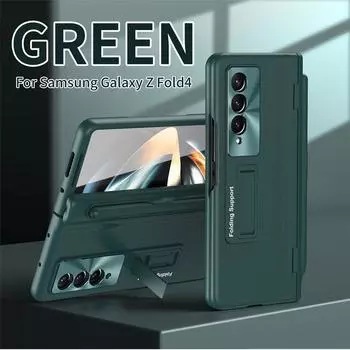 Роскошный кожаный чехол с ручкой для Samsung Galaxy Z Fold 4 5G, защитный чехол для экрана камеры, противоударные чехлы для телефонов, чехлы for Galaxy Z Fold4(7.6 )