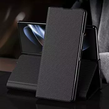 Роскошный кожаный чехол с защитой от отпечатков пальцев для Samsung Galaxy Z Fold 6 5 4 5G Fold3 Fold5 Fold4 Fold 3 2 Fold2 Fold6 Cover Capa for Samsung Z Fold 3 зелёный