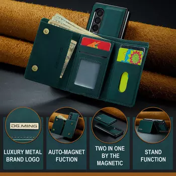 Роскошный кожаный чехол с защитой от ударов и слотом для карт для Samsung Galaxy Z Fold 4 5g Fold4 Fold 3 Fold3 с защитой от царапин, чехол для мобильного телефона for samsung z fold 3 кофейный