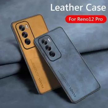 Роскошный кожаный чехол в стиле ретро для OPPO Reno12 Pro Reno 12 Pro 5G, противоударный матовый силиконовый мягкий чехол For Reno12 Pro вино красного