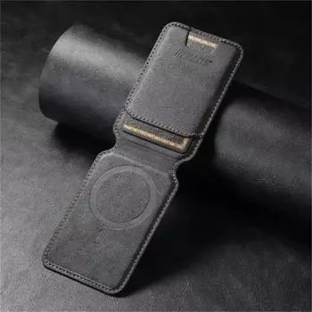 Роскошный кожаный держатель для магнитных карт Magsafe для мобильного телефона iPhone 14 11 12 13 15 16 Pro Max 15Plus, чехол-кошелек для удостоверения личности банка фиолетовый