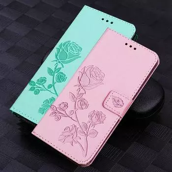 Роскошный кожаный флип-чехол с цветком розы для Samsung Galaxy A04S A54 A53 S21 S22 S23 Ultra Plus Xiaomi Poco X5 Pro iPhone 14 13 12 11 Pro Max Чехол-кошелек For Samsung Galaxy A04S красный