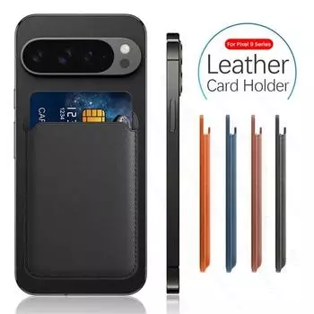Роскошный кожаный кошелек для карточек Сумка для Magsafe Google Pixel 9 Pro XL 5G Модный держатель для карт Магнитный чехол Pixel 9 оранжевый