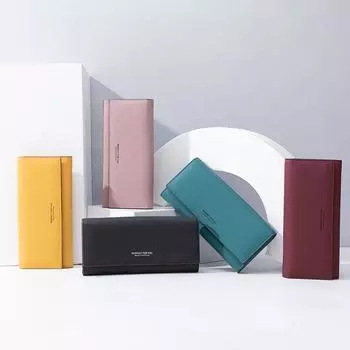 Роскошный кожаный кошелек для женщин, женские кошельки с множеством отделений, длинный клатч, женский кошелек для телефона, женские кошельки жёлтый