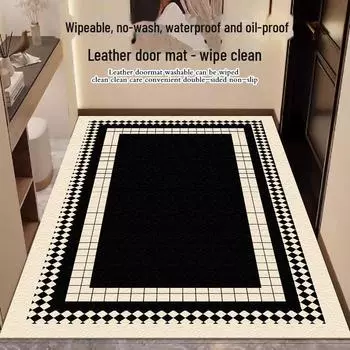 Роскошный кожаный коврик у входа: Не требующий стирки, легко моющийся коврик для двери дома и крыльца 50x80 cm