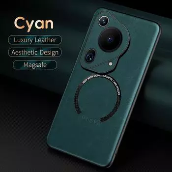 Роскошный кожаный магнитный чехол Magsafe для Huawei Pura 70 Pro Ultra, автомобильный чехол, силиконовый противоударный чехол с полной защитой Huawei Pura 70 Ultra чёрный