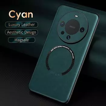 Роскошный кожаный магнитный чехол Magsafe для Huawei Mate 60 50 40 30 Pro, автомобильный чехол, силиконовый противоударный чехол с полной защитой Huawei Mate 60 чёрный