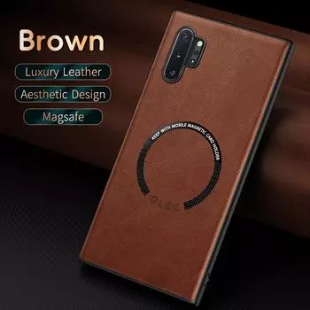 Роскошный кожаный магнитный чехол Magsafe для Samsung Galaxy Note 20 10 Ultra Note10 Note20 5G автомобильный чехол силиконовый противоударный полный защитный чехол Note 20 Ultra чёрный