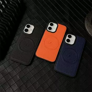 Роскошный кожаный мягкий магнитный чехол для iPhone 16 Pro 15 Plus 14 Pro Max 13 12 11 для Magsafe, ударопрочный, защита объектива, тонкий чехол для телефона iPhone 16 Pro Max чёрный