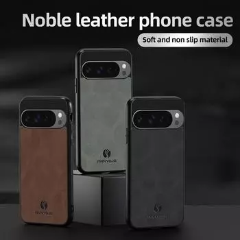 Роскошный кожаный мягкий тонкий чехол для телефона Google Pixel 9 Pro XL 8 Pro 8A 7A для Magsafe Magnetic Shockproof Matte Back Cover Google Pixel 9 чёрный