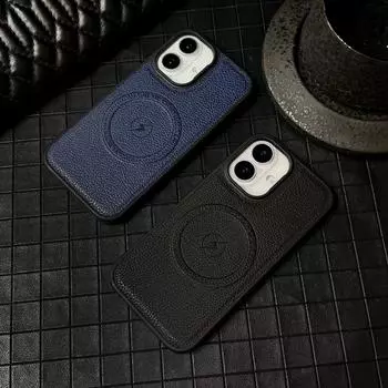 Роскошный кожаный однотонный мягкий магнитный чехол для iPhone 16 Pro 15 Plus 14 Pro Max 13 12 11 для Magsafe, ударопрочный, защита объектива, тонкий чехол для телефона iPhone 16 чёрный