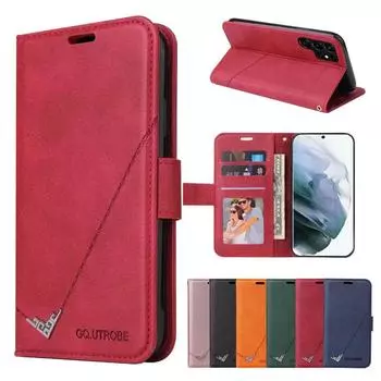 Роскошный кожаный противоударный чехол-кошелек с магнитными отделениями для iPhone 15 14 Plus 13 12 11 Pro Max XSMax для Samsung S22 S21 S20 Ultra Plus S21FE A12 A52 iPhone 6/6S красный