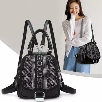 Роскошный кожаный рюкзак для женщин, большая вместимость, дорожная многофункциональная школьная сумка для девочек, сумка на плечо