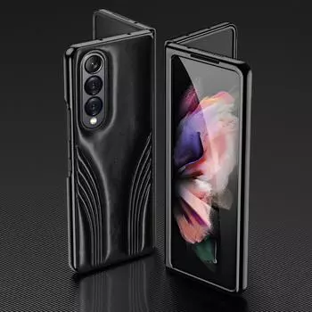 Роскошный кожаный складной чехол с защитой от падения для Samsung Galaxy Z Fold 4 Fold3 Fold2 Fold4 Fold 3 2 5g, защитная пленка для стекла for Samsung Z Fold 4 зелёный