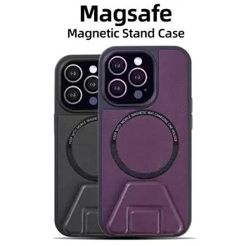 Роскошный кожаный складной магнитный чехол для телефона с подставкой для Iphone 11 12 13 14 Pro Max Magsafe, силиконовый чехол для мобильного телефона для Iphone For iPhone 14 Pro чёрный