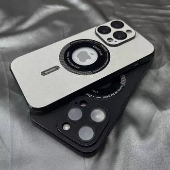 Роскошный кожаный текстурированный чехол для Magsafe с беспроводной зарядкой для Iphone 14 13 12 Pro Max, мягкий силиконовый бампер, противоударный чехол for iphone 12 синий