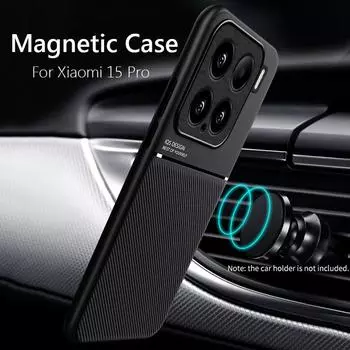 Роскошный кожаный текстурный магнитный чехол с мягкой рамкой Funda для Xiaomi 15 Pro Xiaomi15 Pro 5G чехлы для телефонов Capa For Xiaomi 15 чистый