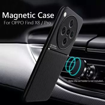Роскошный кожаный текстурный магнитный чехол с мягкой рамкой Funda для OPPO Find X8 Pro FindX8 Pro 5G Phone Cases Capa For OPPO Find X8 чёрный