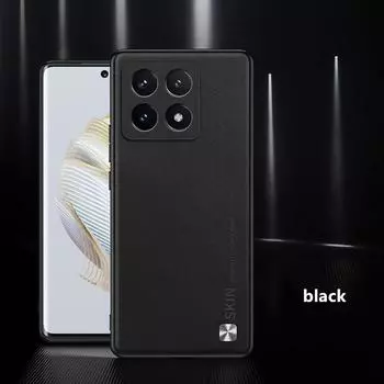 Роскошный кожаный тонкий мягкий чехол для телефона Xiaomi 14T Pro 12T Poco X6 X5 M6 M4 Pro Redmi Note 14 Pro 13 12 11 однотонный матовый противоударный бампер Xiaomi 14T чёрный