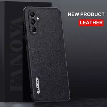 Роскошный кожаный защитный чехол для жесткого телефона Samsung Galaxy M35, противоударный высококачественный чехол с полной защитой Samsung Galaxy M35 чёрный