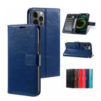 Роскошный кожаный защитный флип-чехол для Apple iPhone SE 6 7 8 Plus 14 XS Max 11 12 13 Pro Max Samsung Galaxy Huawei Honor Xiaomi Redmi Чехол-кошелек Galaxy J7 Prime чёрный