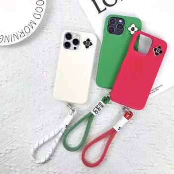 Роскошный кожаный жесткий задний чехол для iPhone 14 13 12 11 XS Pro Max 7 8 Plus X XR с ремешком с милым цветком, высококачественный чехол для телефона iPhone 14 Pro Max