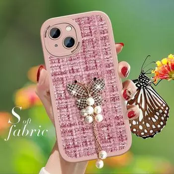 Роскошный креативный тканевый чехол с бабочкой и жемчугом для Infinix VIVO OPPO Reno Realme Huawei Nova Honor, мягкие чехлы для смартфонов Huawei Mate 20
