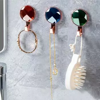 Роскошный крючок для глазурованных драгоценных камней, настенный крючок для кухни, ванной комнаты, неперфорированный прочный бесследный дверной крючок, самоклеящийся подвесной крючок зелёный