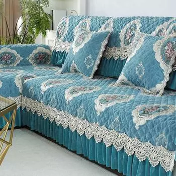 Роскошный кружевной вышитый чехол для дивана с хлопковой подкладкой Chenier, подушка для дивана L, противоскользящая подушка для сиденья, защита мебели от пыли, полотенце 70*70cm
