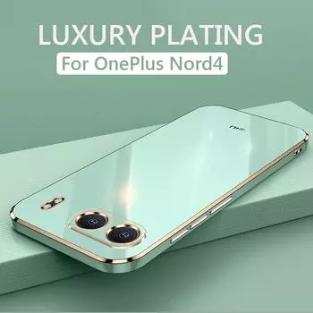 Роскошный квадратный чехол для телефона OnePlus Nord 4 Nord4 5G, противоударный мягкий силиконовый чехол TPU Fundas For OnePlus Nord 4 чистый