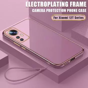 Роскошный квадратный чехол для телефона с ремешком и ремешком для Xiaomi 12T Poco X5 Redmi Note 13 12 11T 10 Pro 9 K40S, силиконовый чехол для Poco M4 Pro 4G X4 Pro Redmi Note 11T Pro 5G чёрный