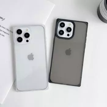 Роскошный квадратный матовый чехол для iPhone 16 Pro Max 15 Plus 14 13 12 Pro 11 Прозрачный ударопрочный тонкий мягкий матовый прозрачный чехол для задней крышки iPhone 15 белый