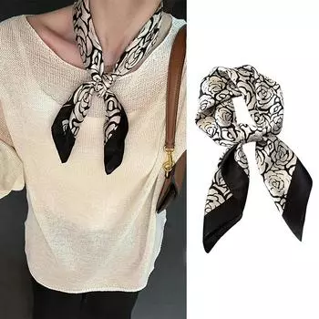 Роскошный квадратный шелковый шарф из сатина 70 см для женщин, для волос, для рук, шейный платок, на запястье, хиджаб, обертывания, женская шаль, лента, бандана