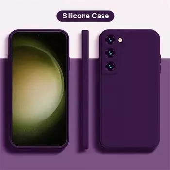 Роскошный квадратный жидкий силиконовый чехол для Samsung Galaxy A54 A53 A04S A23 A33 S21 S22 S23 Ultra Huawei Honor 50 60 iPhone 14 13 12 11 Pro Max, мягкий чехол For Samsung Galaxy S22 темно-фиолетового