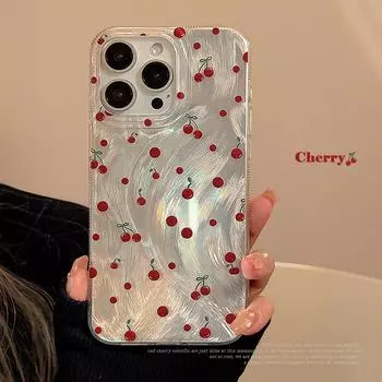 Роскошный лазерный серебристый чехол Cheery для телефона iPhone 11, чехлы для iPhone 13, 14, 11, 12, 15 Pro Max XR X XS 7, 8 Plus SE 2, противоударный чехол For iPhone X XS