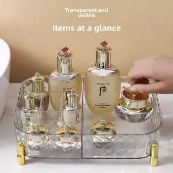 Роскошный легкий прозрачный ящик для хранения косметики, настольный органайзер для косметики, инструменты для волос, средства по уходу за кожей, пластиковый материал