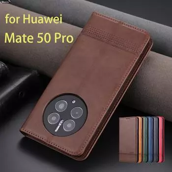 Роскошный магнитный адсорбционный кожаный чехол для Huawei Mate 50 Pro / Mate50 Pro Flip Cover Защитный чехол Capa Fundas Coque Mate 50 Pro&Only Case