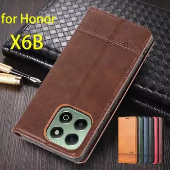 Роскошный магнитный адсорбционный кожаный чехол для Huawei Honor X6b Flip Cover Защитный чехол Capa Fundas Coque for Honor X6b&Only Case