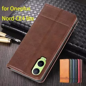 Роскошный магнитный адсорбционный кожаный чехол для Oneplus Nord CE 4 lite /CE4 lite Flip Cover Защитный чехол Capa Fundas Coque for Nord CE 4 lite&Only Case