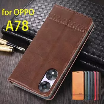 Роскошный магнитный адсорбционный кожаный чехол для OPPO A78 5G 6,56 откидная крышка Capa Fundas Coque OPPO A78 5G защитный чехол for OPPO A78 5G&Only Case
