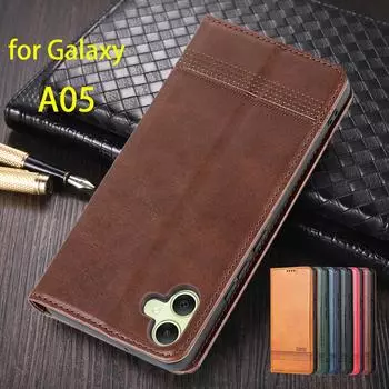 Роскошный магнитный адсорбционный кожаный чехол для Samsung Galaxy A05 A05 Flip Cover Защитный чехол Capa Fundas Coque for Galaxy A05&Only Case