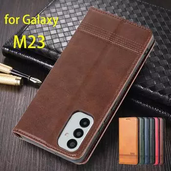 Роскошный магнитный адсорбционный кожаный чехол для Samsung Galaxy M23 M 23 6.6 Flip Cover Защитный чехол Capa Fundas Coque for Galaxy M23&Only Case