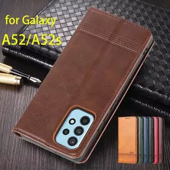 Роскошный магнитный адсорбционный кожаный чехол для Samsung Galaxy A52 5G / A52s 5G Flip Cover Защитный чехол Capa Fundas Coque for Galaxy A52&Only Case