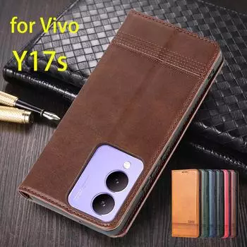 Роскошный магнитный адсорбционный кожаный чехол для Vivo Y17s откидной чехол защитный чехол Vivo Y17s Capa Fundas Coque for Vivo Y17s&Only Case