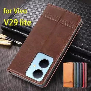 Роскошный магнитный адсорбционный кожаный чехол для Vivo V29 lite 6.78 Flip Cover Case Защитный чехол Capa Fundas Coque for Vivo V29 lite&Only Case