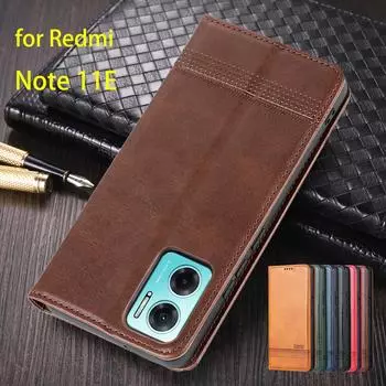 Роскошный магнитный адсорбционный кожаный чехол для Xiaomi Redmi Note 11e 6.58 Flip Cover Защитный чехол Capa Fundas Coque Redmi Note 11e&Only Case