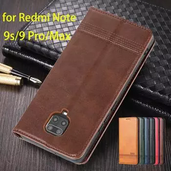 Роскошный магнитный адсорбционный кожаный чехол для Xiaomi Redmi Note 9 Pro Max / Note 9s Flip Cover Защитный чехол Capa Fundas Coque Redmi Note 9 Pro&Only Case