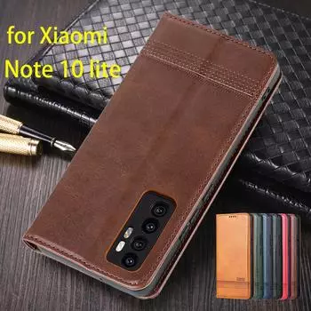 Роскошный магнитный адсорбционный кожаный чехол для Xiaomi Mi Note 10 lite 6.47 Flip Cover Защитный чехол Capa Fundas Coque Xiaomi Note 10 lite&Only Case